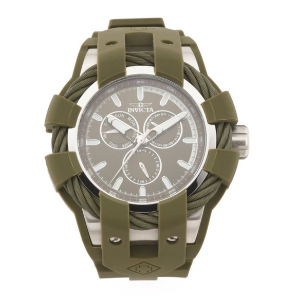 INVICTA Green Men's Bolt 50mm Stainless Steel Silicone Green Watch